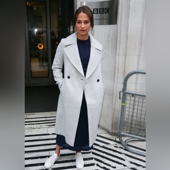 Club Monaco Daylina Wool Grey Coat - Picture 4 of 5